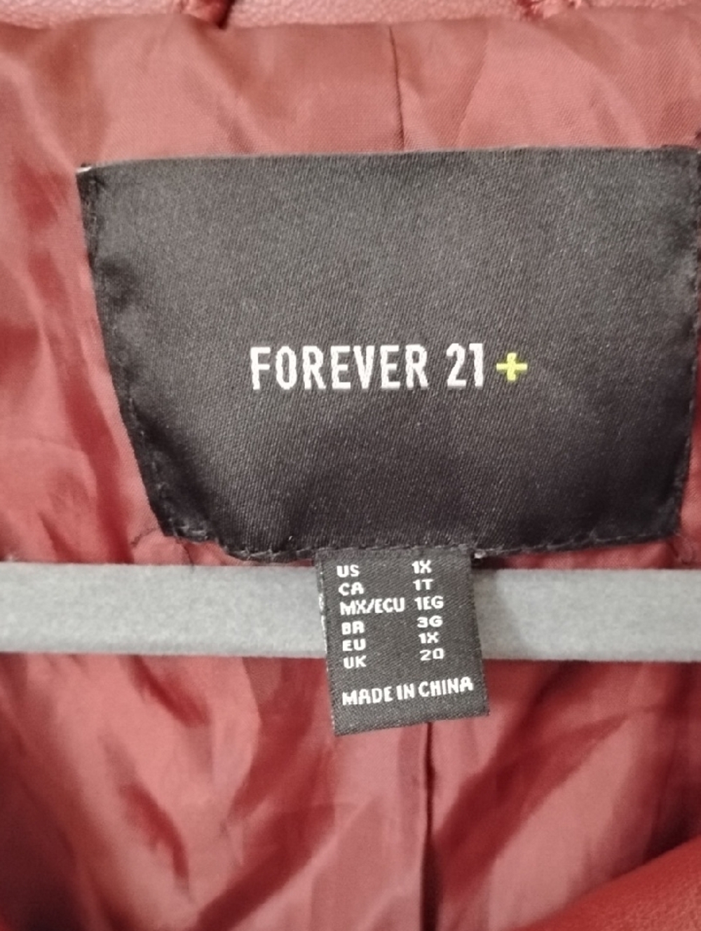 Forever 21 Burgundy Faux Leather Moto Jacket - Picture 2 of 12